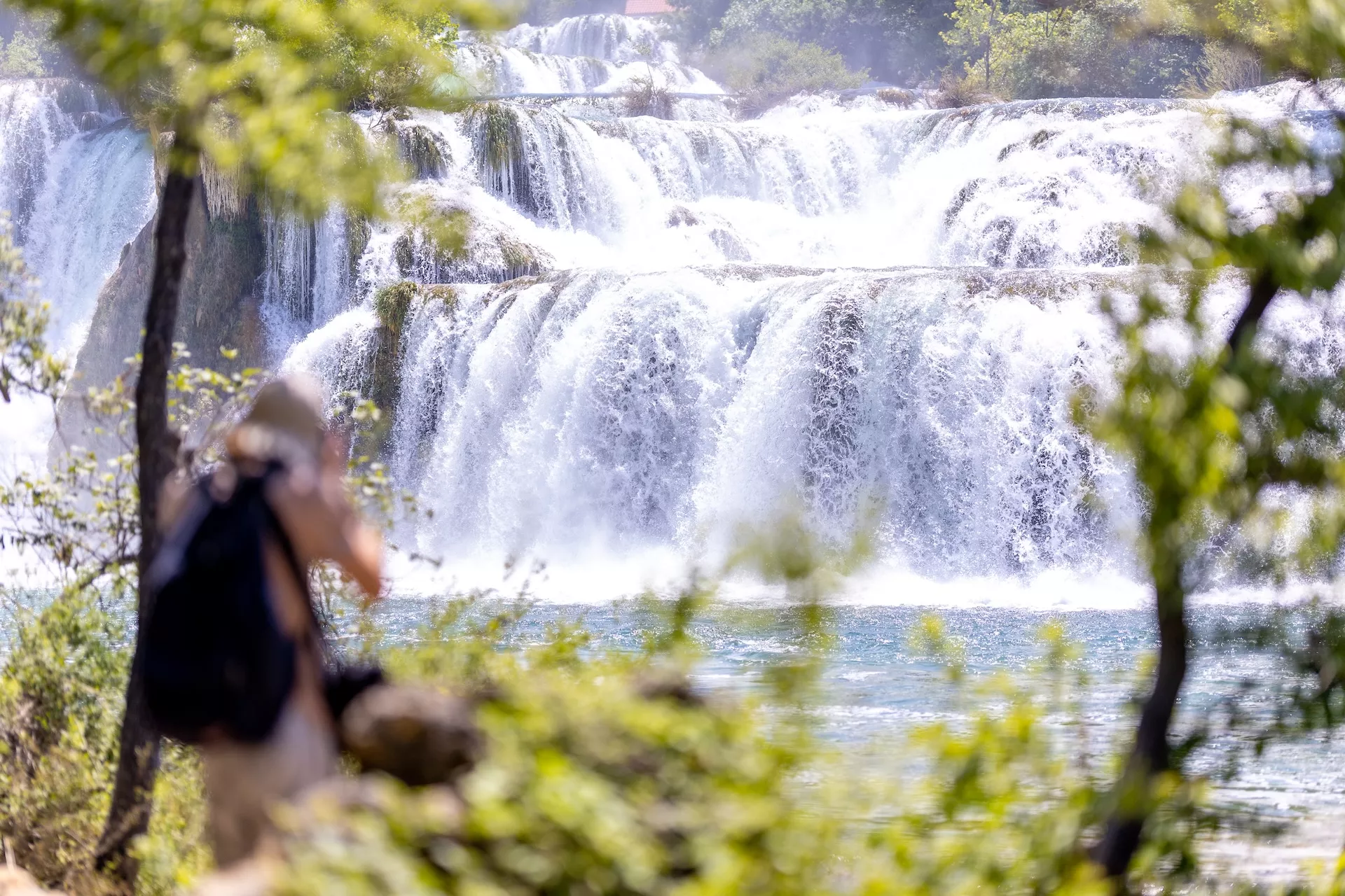 krka-waterfalls-tourists-walking